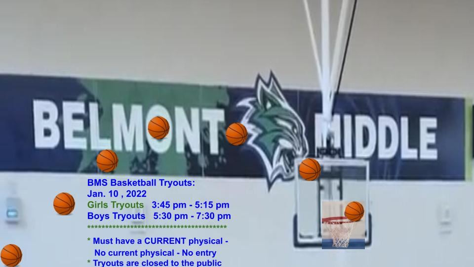 BMS Boys and Girls Basketball Tryouts